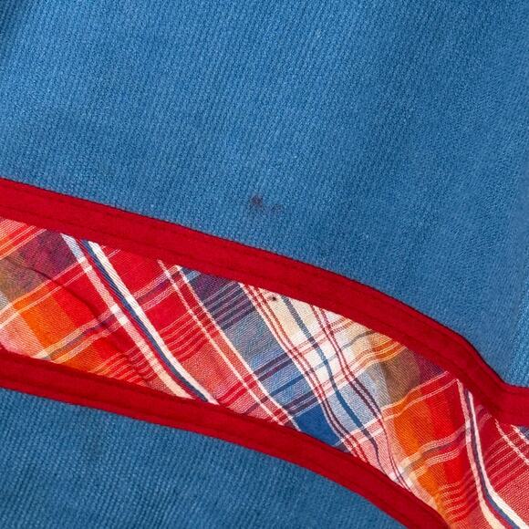 JCPenney VTG Girl's 6 Cotton Blend No Iron Corduroy Jumper Dress Plaid Trim READ - Picture 8 of 10